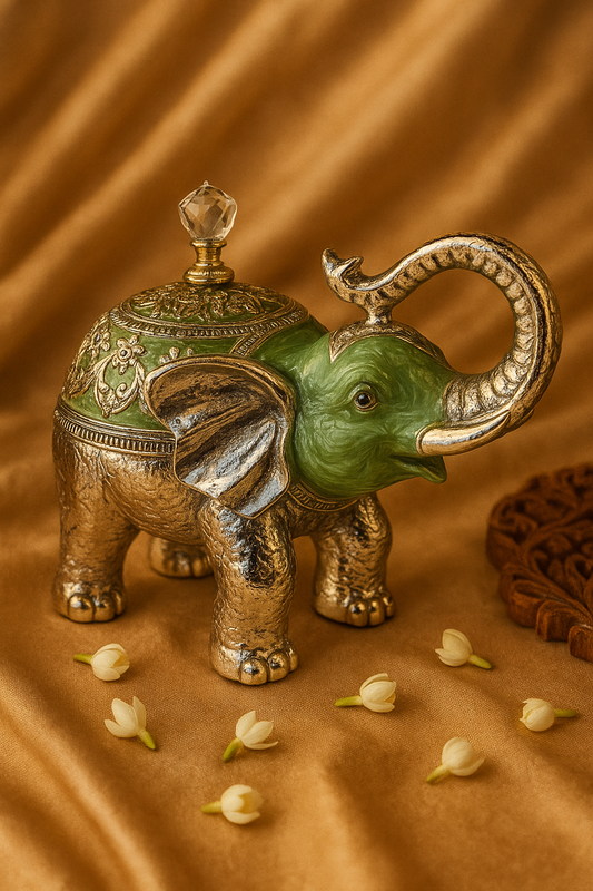 Silver Plated & Enamel Decorative Elephant Box