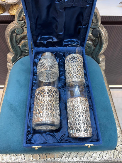 Silver Plated Bottle & Glasses Set