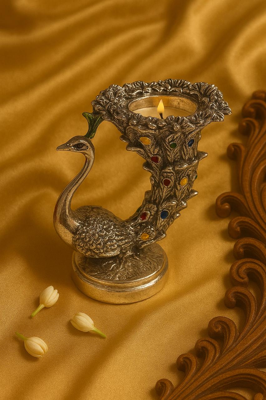 Peacock Tea Light Holder