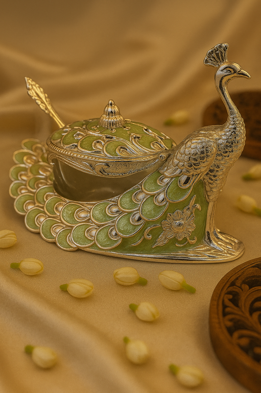 Silver Plated & Enamel Decorative Mishri Box